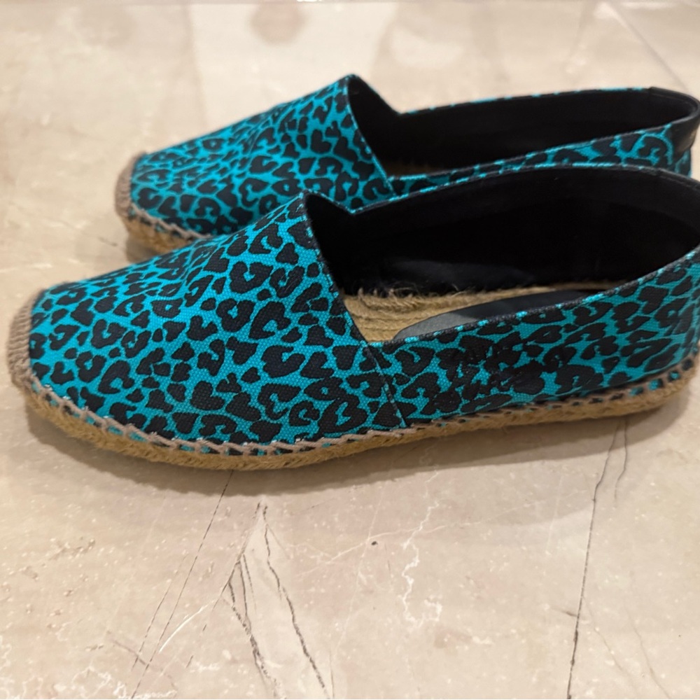 Saint Laurent Blue Leopard Espadrilles